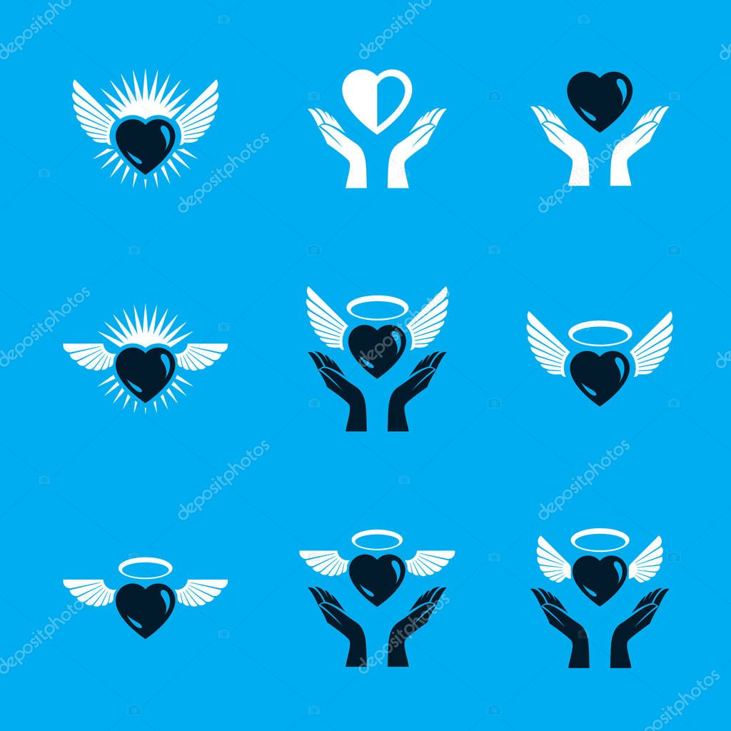 Vector illustration design of graphic guardian angel logo