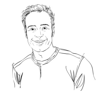 Adam grafik çizilmiş portresi