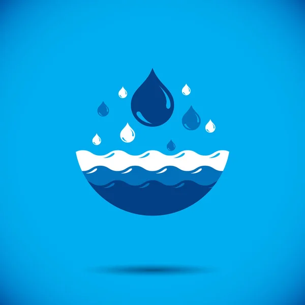 Blue water logo — Stock Vector