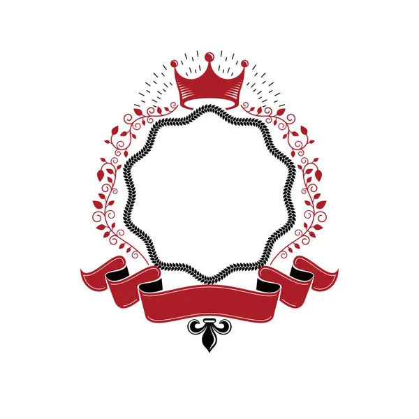 Emblema feito com coroa imperial — Vetor de Stock