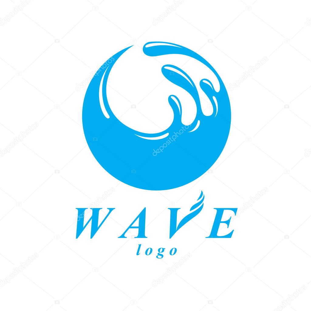Round shaped wave water logo