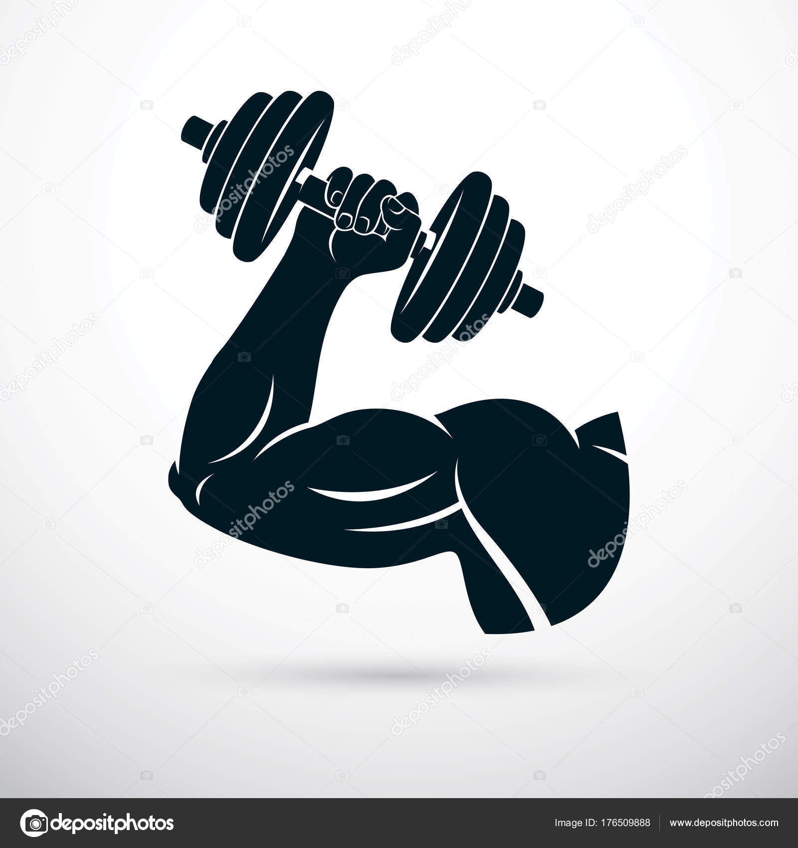 Vector Illustration Athletic Sportsman Arm Holding Dumbbell Fitness Workout  Stock Vector by ©Ostapius 176509888
