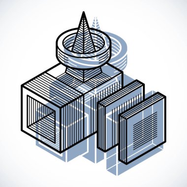 İzometrik soyut vektör boyutlu şekli, poligonal şekil