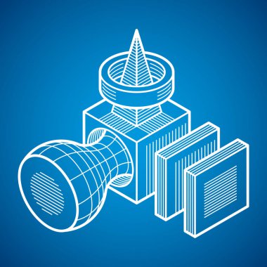 Soyut şekli, 3B vektör poligonal şekil mühendislik.