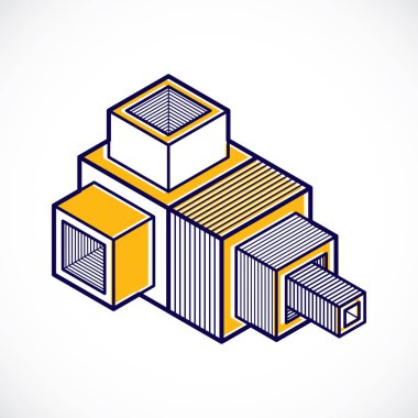 Soyut vektör geometrik formu, 3d çokgen şekli.