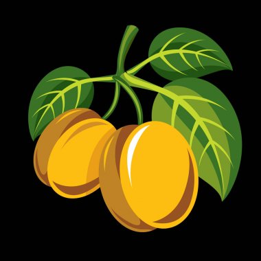 Sembol hasat izole meyve vektör. İki yeşil yaprakları, sağlıklı gıda fikir tasarım simgesi ile organik Ekşi limon sarı.