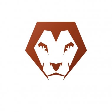 Cesur Aslan Kral yüz amblemi hayvan öğesi. Hanedan arması izole dekoratif logo vektör çizim.