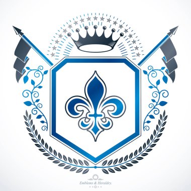 Klasik amblem, vektör heraldik tasarım.