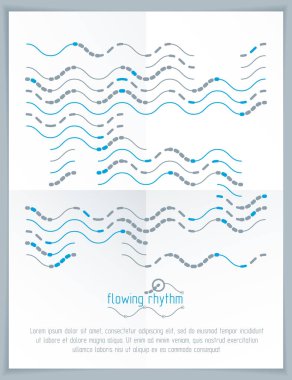 Desen soyut dalgalı çizgiler, sanat grafik illüstrasyon sunu el ilanı ya da broşür baş sayfası olarak kullanılabilir.