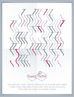 Soyut dalgalı çizgiler illüstrasyon vektör. Grafik şablonu, reklam afişi. Teknolojik desen.