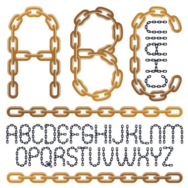 Vektör type yazı tipi, üzerinden komut dosyası bir z. büyük dekoratif harfler için abc krom zincir, bağlantı kullanılarak oluşturulan.