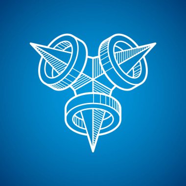 Vektör soyut 3d geometrik şekli, poligonal şekil.