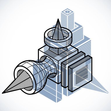 Soyut üç boyutlu şekli, vektör tasarım Küp öğesi.