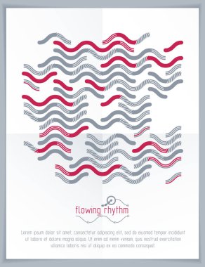 Soyut çizgilerle yapılan teknolojik yenilikçi vektör poster. Modern geometrik kompozisyon broşür veya raporun kapak reklam olarak kullanmak için.