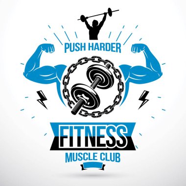 Spor salonu kavramsal vektör amblemi