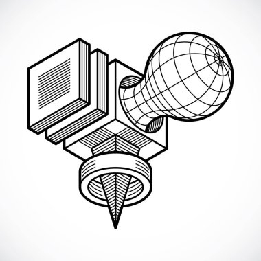 Vektör soyut 3d geometrik şekli, poligonal şekil.