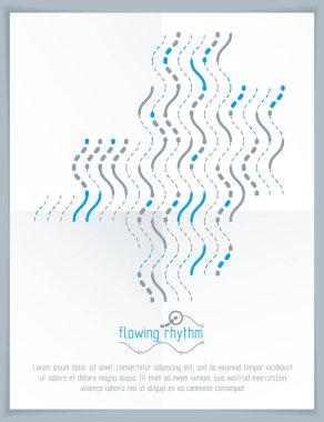 Soyut dalgalı çizgiler illüstrasyon vektör. Grafik şablonu, reklam afişi. Teknolojik desen.