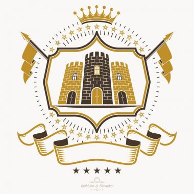 Heraldik Arma Arma dekoratif amblemi izole vektör çizimi.