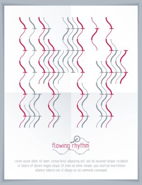 Soyut dalgalı çizgiler ritim desen kullanılmak üzere grafik ve web tasarım. Vektör teknolojisi flyer şablonu.