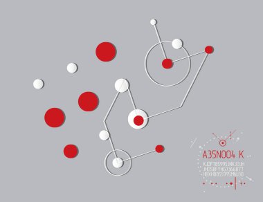 Daireler ve çizgilerden yapılmış mühendislik teknolojisi vektör duvar kağıdı. Modern geometrik grafik kompozisyon şablon ve düzen olarak kullanılabilir. Soyut teknik arkaplan.