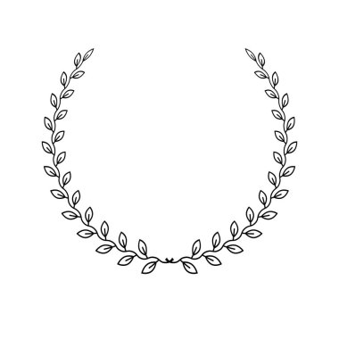 Laurel Wreath çiçek amblem. Hanedan arması izole dekoratif logo vektör çizim.