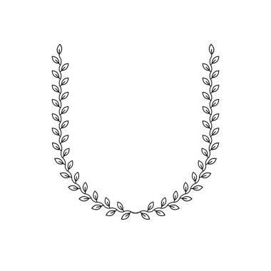 Laurel Wreath çiçek eski amblemi. Hanedan vektör tasarım öğesi. Retro tarzı etiket, Hanedanlık armaları logosu.