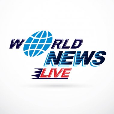 Dünya canlı haber yazıt, vektör çizim. Sosyal telekomünikasyon.