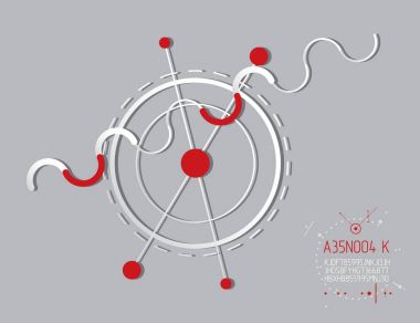 Çizgiler ile daireler mühendislik teknoloji vektör duvar kağıdı yapılmış. Teknik çizim arka plan. Sanat grafik illüstrasyon.