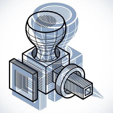 İzometrik soyut vektör boyutlu şekli, poligonal şekil