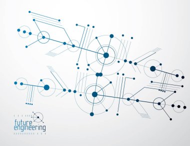 Gelecekçi soyut vektör teknolojisi arka planı. Makine mühendisliği duvar kağıdı.