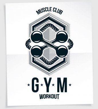 Fitness dumbbell spor aletleri kullanılarak yapılan spor popularization ilham verici vektör poster.