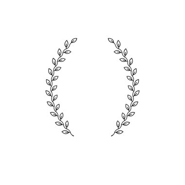 Laurel Wreath çiçek eski amblemi. Hanedan vektör tasarım öğesi. Retro tarzı etiket, Hanedanlık armaları logosu.