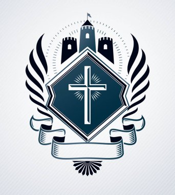 Vintage Ödülü tasarım, vintage hanedan arması. Vektör amblemi.