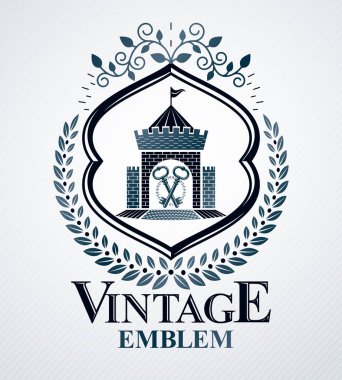 Heraldik Arma Arma dekoratif amblemi izole vektör çizimi.