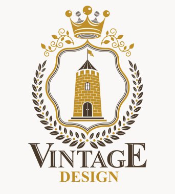 Vektör amblemi, klasik heraldik tasarım.