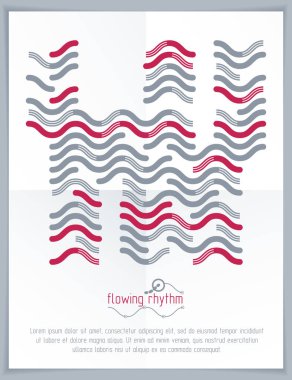 Soyut çizgilerle yapılan teknolojik yenilikçi vektör poster. Modern geometrik kompozisyon broşür veya raporun kapak reklam olarak kullanmak için.