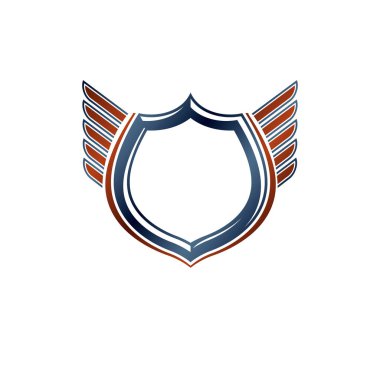 Kopya alanı, vektör hanedan tasarım, kanatlı Koruma Kalkanı ile boş vintage amblemi.