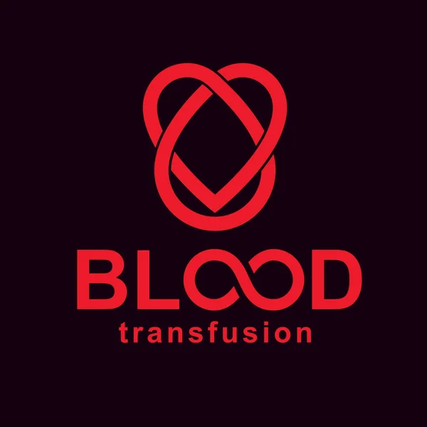 Blood Transfusion Inscription Isolated White Made Using Vector Red Blood — Stock Vector