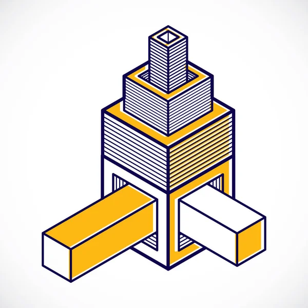 Soyut üç boyutlu şekli, vektör tasarım Küp öğesi.