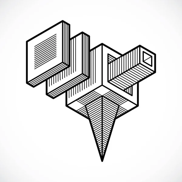 Vecteur Ingénierie Forme Abstraite Faite Aide Cubes Formes Géométriques — Image vectorielle