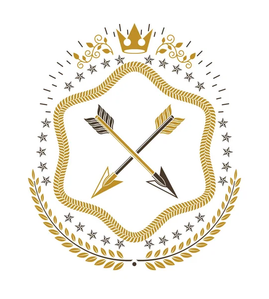 Heraldic Design Vector Vintage Emblem — Stock Vector