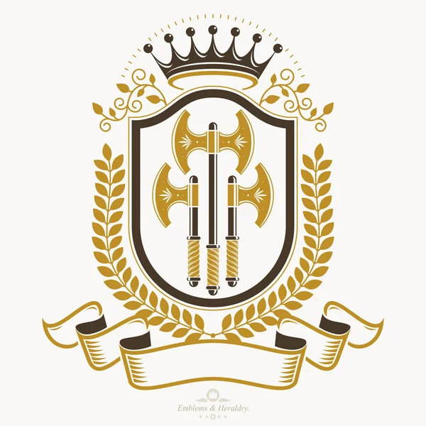 Heraldik Alten Stil Heraldisches Emblem Vektorillustration — Stockvektor