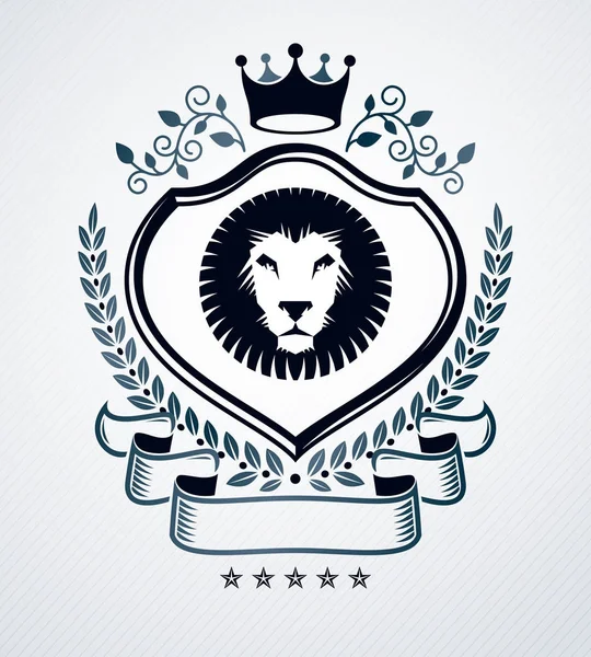 Escudo Heráldico Emblema Decorativo Emblema Aislado Vector Ilustración — Vector de stock