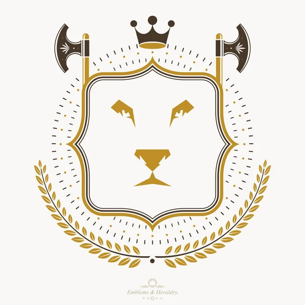 Heraldic Coat Arms Vintage Vector Emblem — Stock Vector