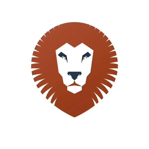 Brave Lion Ancient Emblem Animal Element Heraldic Vector Design Element — Stock Vector