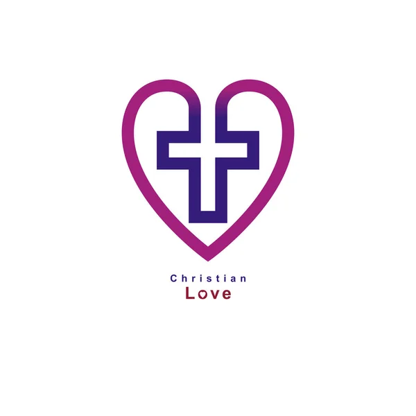 Véritable Amour Chrétien Croyance Dieu Conception Vectorielle Symboles Créatifs Croix — Image vectorielle