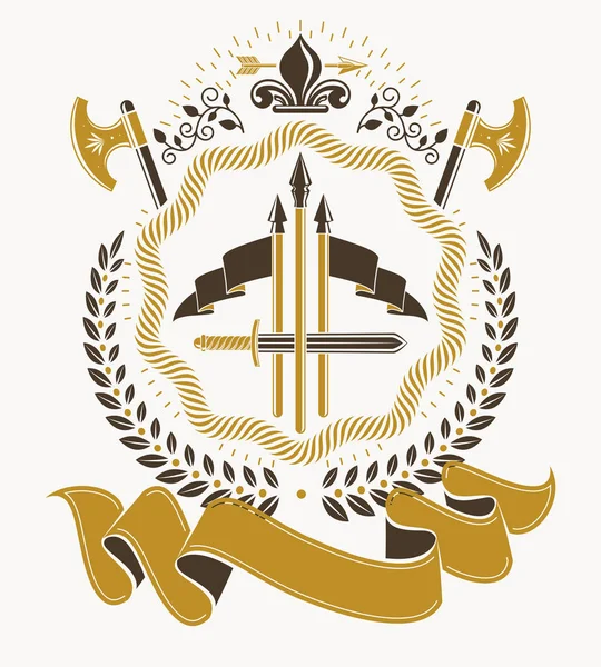 Vintage Award Design Vintage Heraldic Coat Arms Vector Emblem — Stock Vector