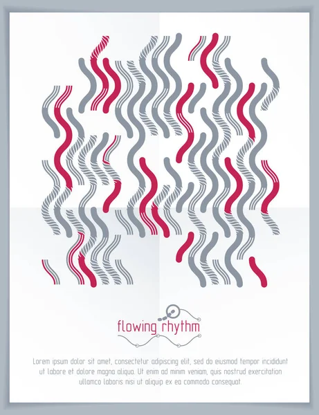 Soyut çizgilerle yapılan teknolojik yenilikçi vektör poster. Modern geometrik kompozisyon broşür veya raporun kapak reklam olarak kullanmak için.