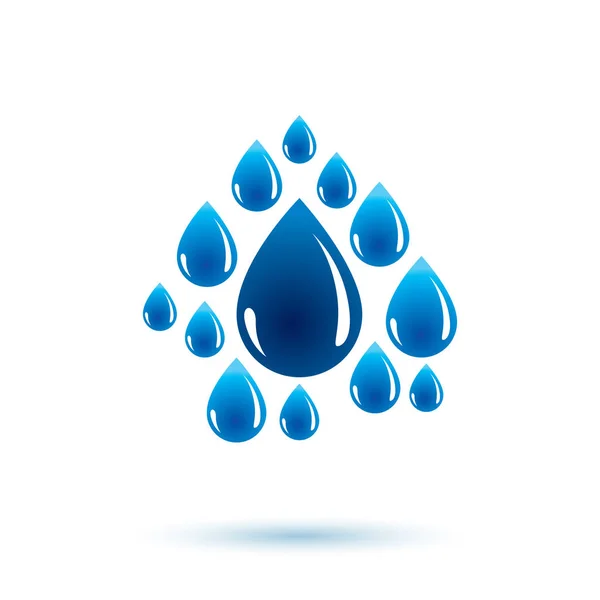 Meereswellen Splash Vektor Logo Thema Weltwassertag Leben Einklang Mit Der — Stockvektor