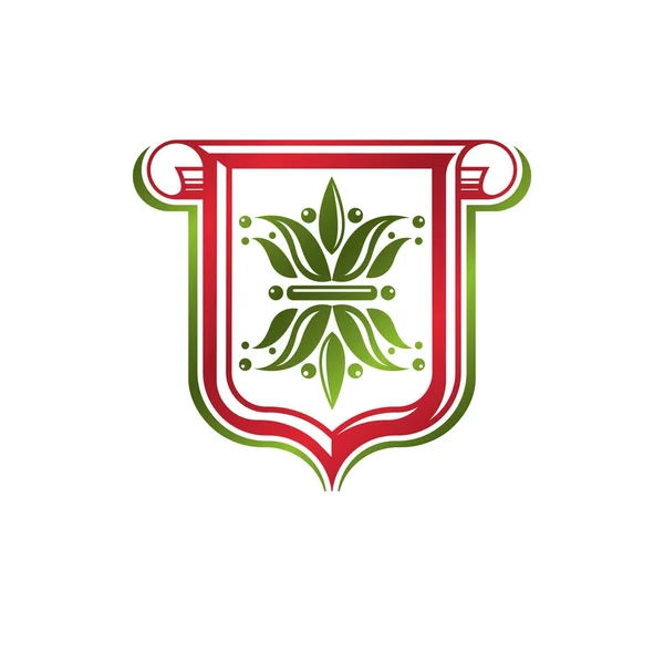 Készítette Liliom Virág Királyi Szimbólum Vintage Heraldikai Jelkép Eco Barátságos — Stock Vector